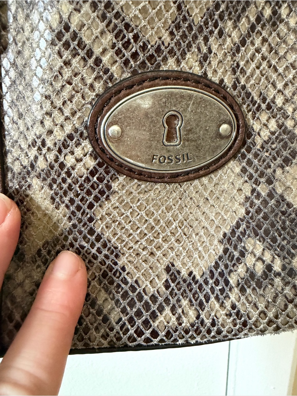 Fossil Snake Print Maddox Satchel - Picture 6 of 10
